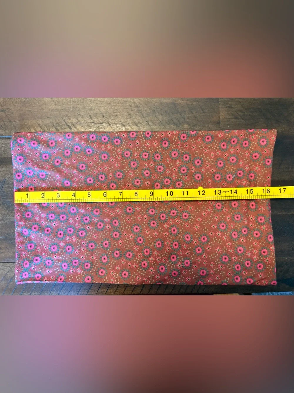 Natural Life Full Boho Bandeau Headband Rust Floral with Pink Accents